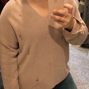 Distressed oversized sweater